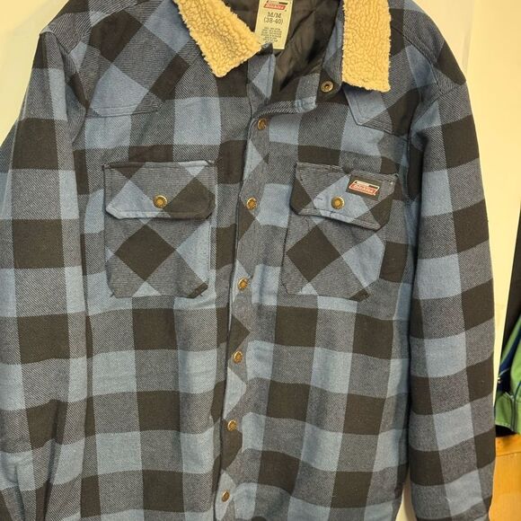 Dickies Blue and Black Lightweight Shirt Jacket size medium great condition - Picture 1 of 6